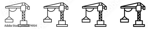 Crane Icon Set Different Style Collection