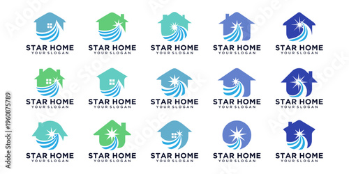Star Home logo collection with modern and elegant designs, perfect for premium real estate and residential branding.