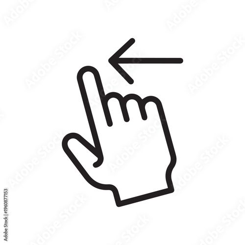 Swipe left line icon. Flick left vector illustration isolated on white. Gesture outline style design, designed for web and app. Eps 10.
