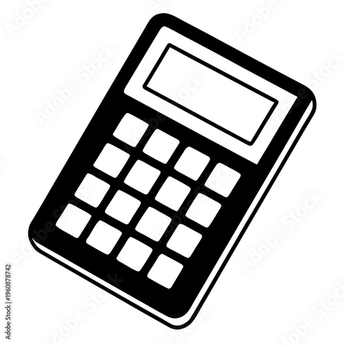 Black mobile phone isolated on a white background representing business technology and calculation use