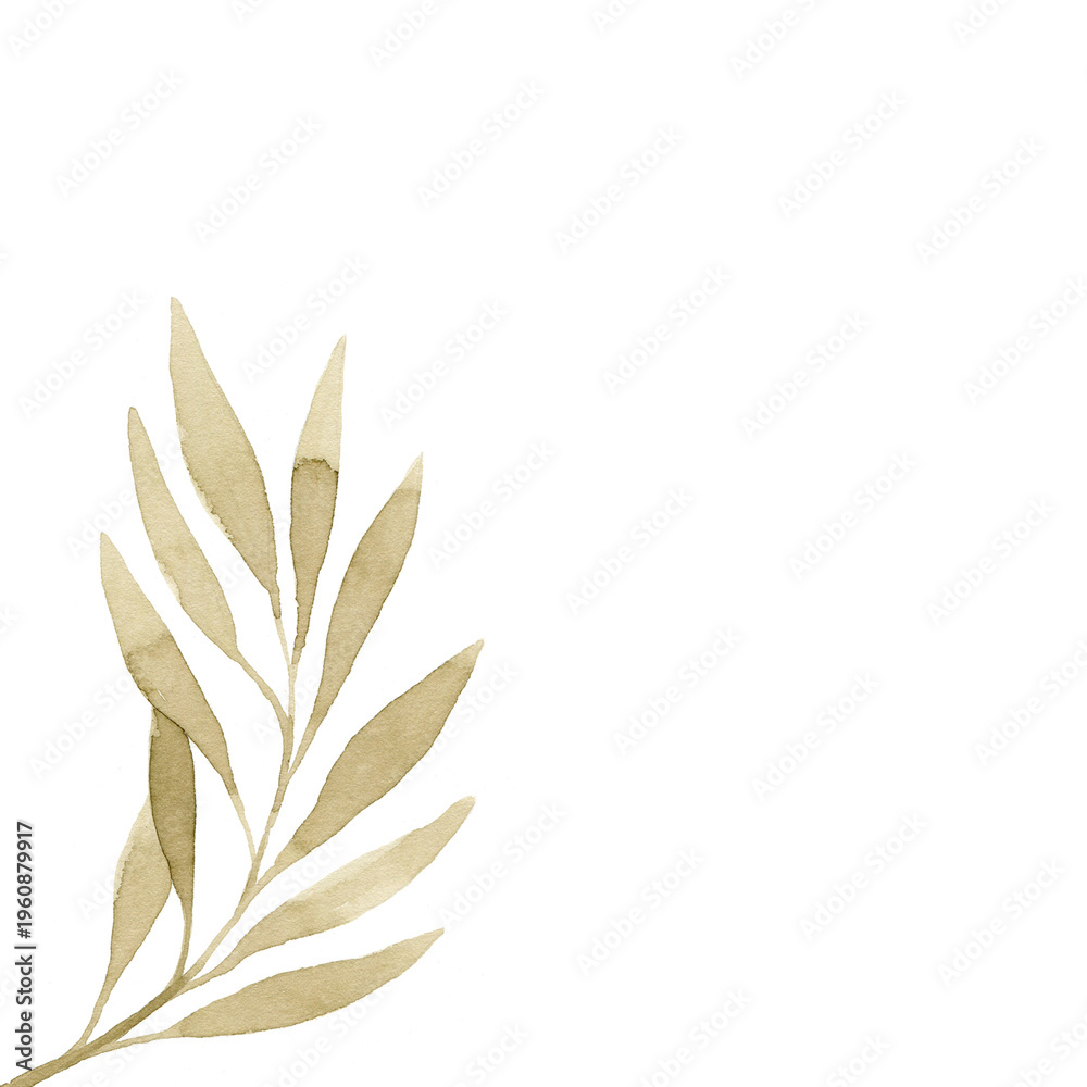 Fototapeta premium Golden leaf, minimalist design element, elegant botanical, luxury texture isolated on Transparent Background