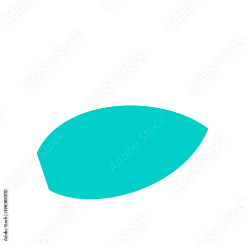 3D illustration of a round blue paper speech bubble icon isolated as a blank circle button symbol or empty plate object for vector design art