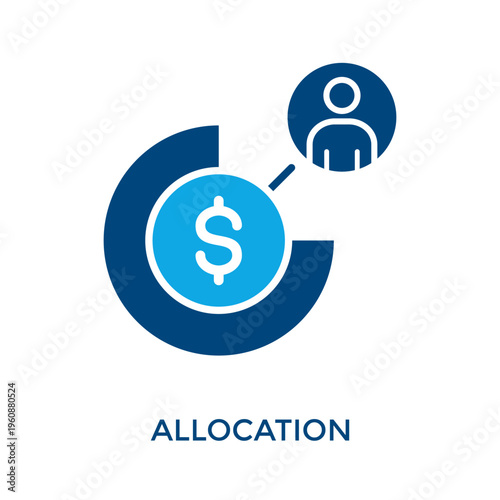 Allocation Icon Dual Tone Style. Vector Illustration For Graphic Design