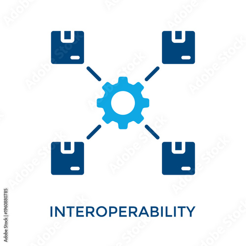 Interoperability Icon Dual Tone Style. Vector Illustration For Graphic Design