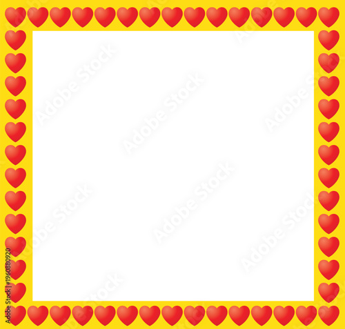 Heart Border Frame with Romantic Love Theme