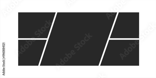 This is a photo collage template icon with five frames arranged in a symmetrical grid.