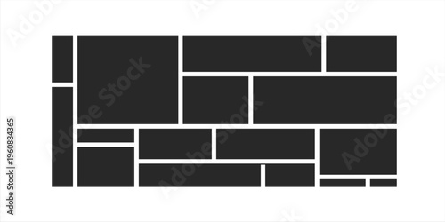 This is a photo collage template icon with five frames arranged in a symmetrical grid.