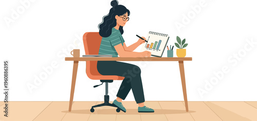 Businessman focused on creative project at desk