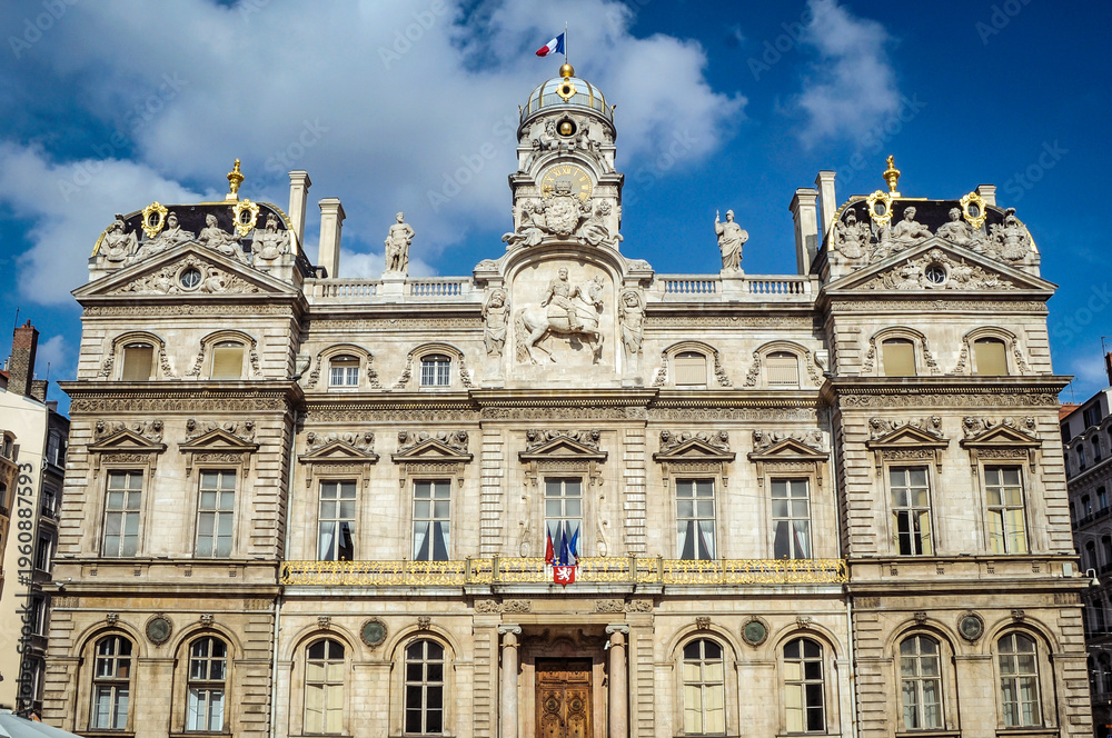 Obraz premium Hotel de Ville - City Hall in Lyon city, France