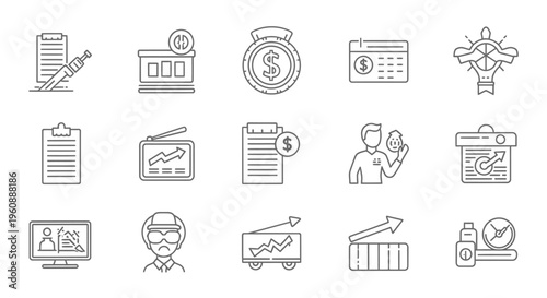 Business finance icons and symbols.