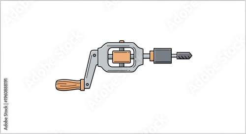 Manual hand drill machine tool.