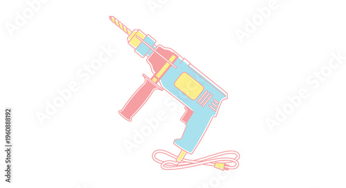 Colorful Toy Drill For Kids Play.