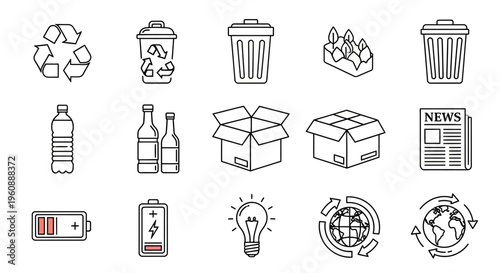 eco friendly icons for sustainable living.