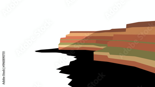 Cliff Edge Over Water Landscape.