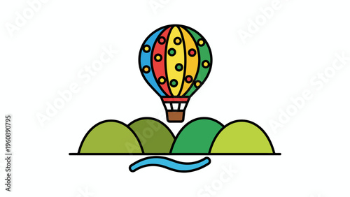 Colorful Hot Air Balloon Ride.