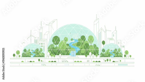 Eco Friendly City Green Landscape.