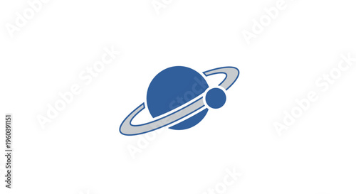 Graphic representation of a planet with rings.