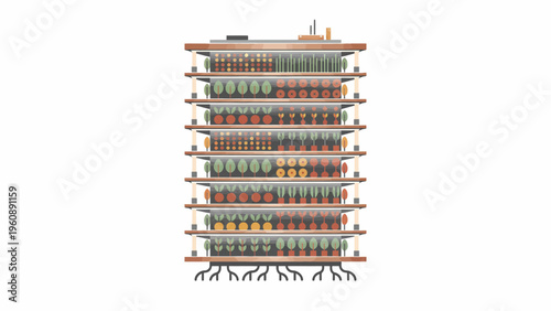 Industrial Loom Machine Weaving Threads.