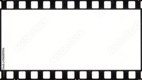Blank film strip frame vintage cinema border retro movie reel template white space for text nostalgic design element classic photography layout empty screen background analog foota