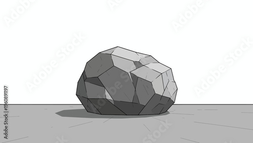 Large Gray Polygonal Rock Formation.