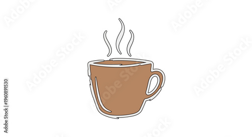 A steaming hot coffee cup icon.