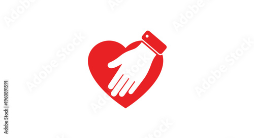 Donation and charity symbol with heart.
