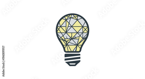 A lightbulb with a geometric pattern.