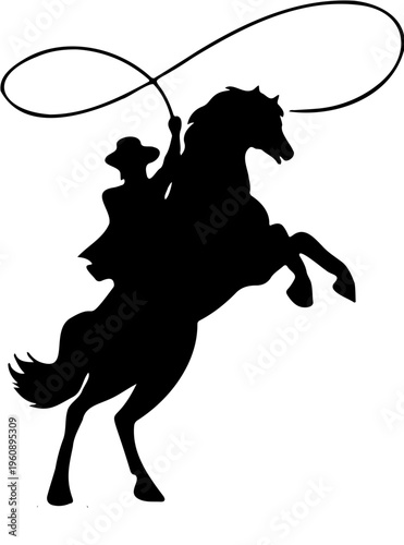 horse and rider vector