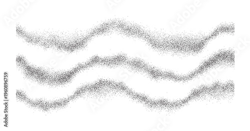 Black and white abstract particle whisk lines a clean particles dots