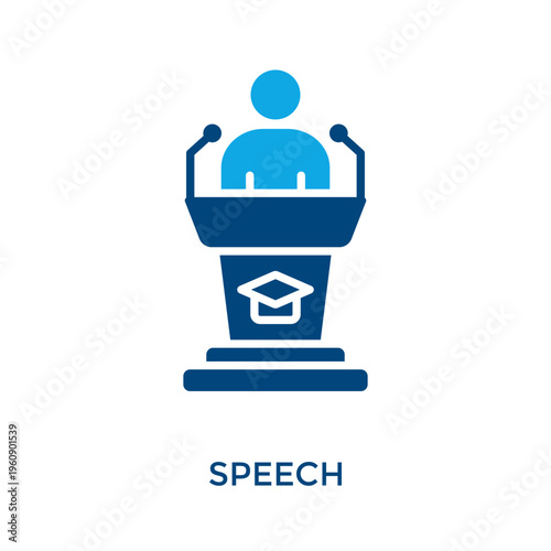 Speech Icon Dual Tone Style. Vector Illustration For Graphic Design