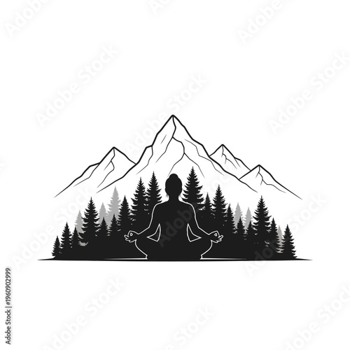 Person Sitting in Meditation Posture Outdoors.