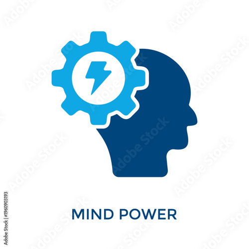 Mind Power Icon Dual Tone Style. Vector Illustration For Graphic Design