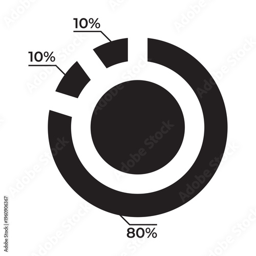 Infographic Data Pie Chart Glyph. Modern glyph icon for infographic data visualization and dashboard design.