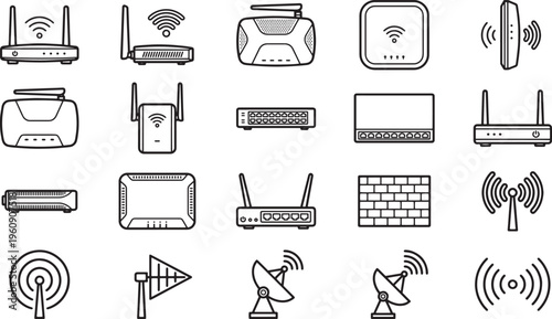 Captivating illustration showcases a diverse collection of digital communication devices, symbolizing connectivity and technological advancement.