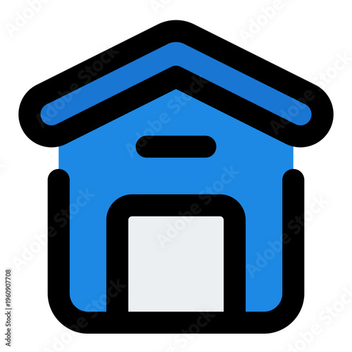 House Filled Line Icon Vector, Bold Outline Building and Architecture Symbol for City, Real Estate and Construction Concept