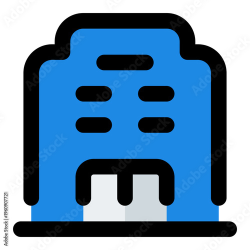 Hotel Filled Line Icon Vector, Bold Outline Building and Architecture Symbol for City, Real Estate and Construction Concept