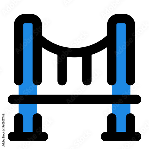 Bridge Filled Line Icon Vector, Bold Outline Building and Architecture Symbol for City, Real Estate and Construction Concept