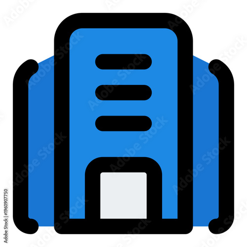 Company Filled Line Icon Vector, Bold Outline Building and Architecture Symbol for City, Real Estate and Construction Concept