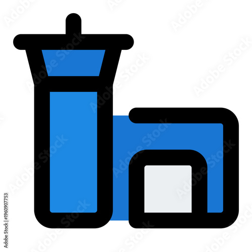 Airport Filled Line Icon Vector, Bold Outline Building and Architecture Symbol for City, Real Estate and Construction Concept