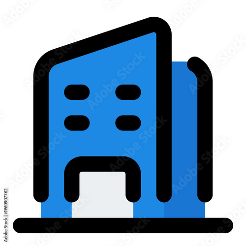 Apartment Filled Line Icon Vector, Bold Outline Building and Architecture Symbol for City, Real Estate and Construction Concept