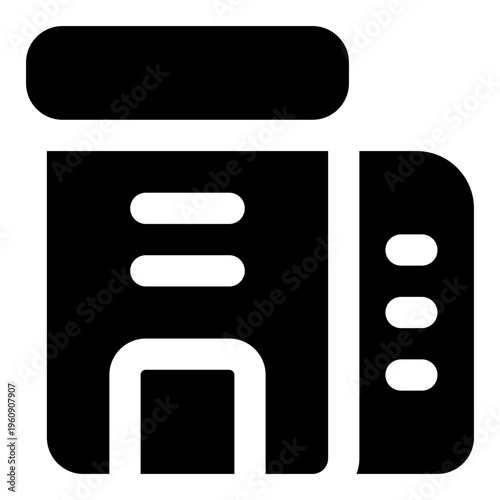 Office Building Glyph Icon Vector, Solid Building and Architecture Symbol for City and Real Estate Concept