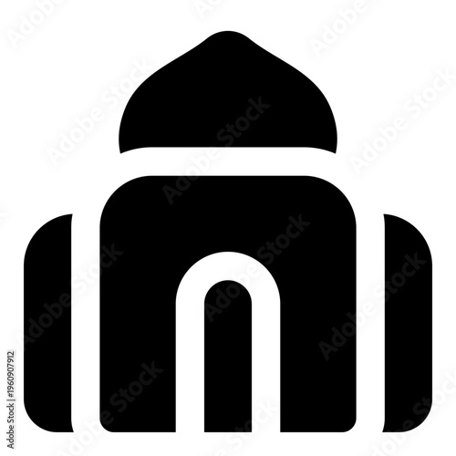 Mosque Glyph Icon Vector, Solid Building and Architecture Symbol for City and Real Estate Concept