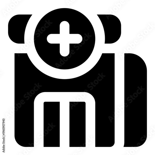 Hospital Glyph Icon Vector, Solid Building and Architecture Symbol for City and Real Estate Concept