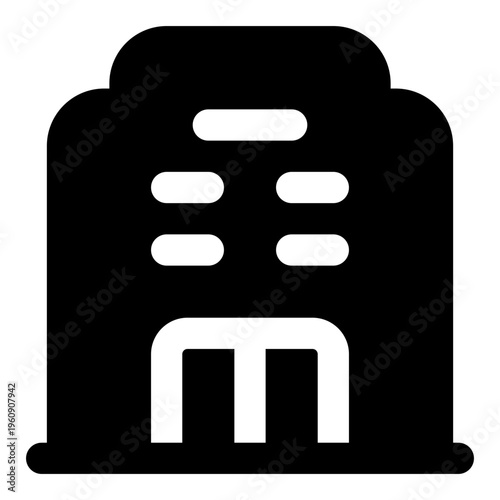Hotel Glyph Icon Vector, Solid Building and Architecture Symbol for City and Real Estate Concept