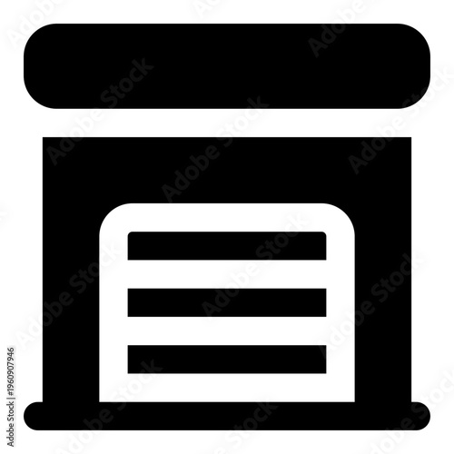 Garage Glyph Icon Vector, Solid Building and Architecture Symbol for City and Real Estate Concept