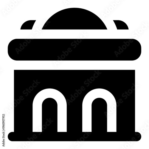 Government Building Glyph Icon Vector, Solid Building and Architecture Symbol for City and Real Estate Concept