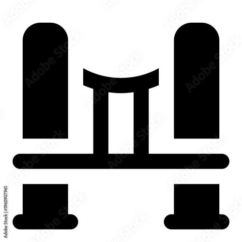 Bridge Glyph Icon Vector, Solid Building and Architecture Symbol for City and Real Estate Concept