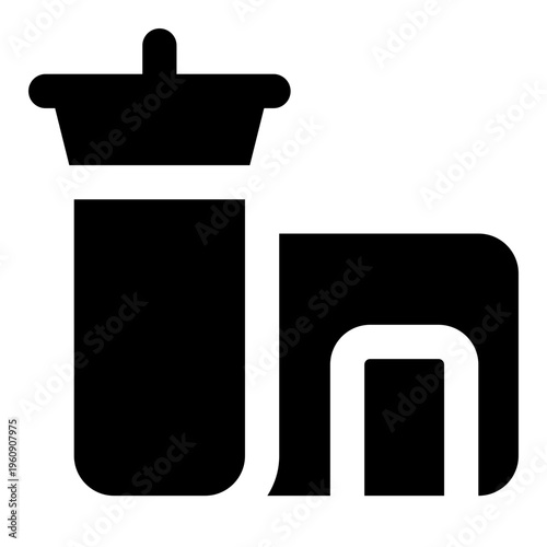 Airport Glyph Icon Vector, Solid Building and Architecture Symbol for City and Real Estate Concept