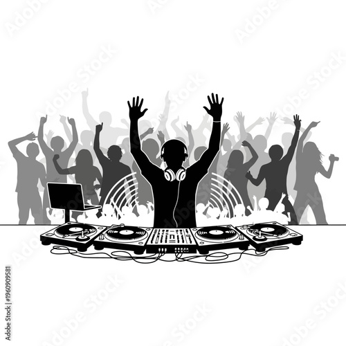 DJ Musician Performing at Nightclub Event.