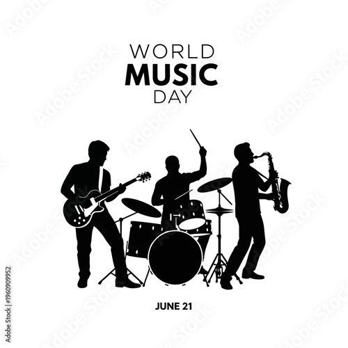 Musicians playing instruments in band.